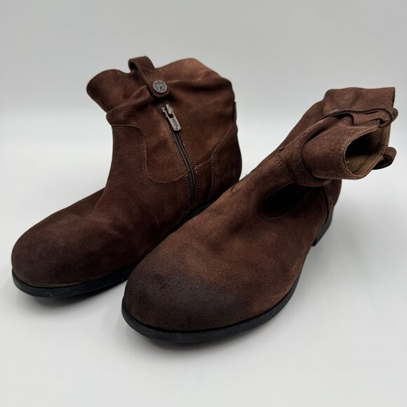 Birkenstock Espresso Brown Suede Sarnia Slouch Ankle Boots Womens Sz 39/US 8-8.5 - Picture 3 of 11